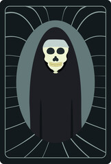 horror retro poster, nun skeleton