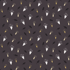 Christmas seamless pattern with isolated hand drawn elements