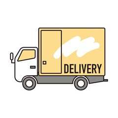 シンプル　イラスト　配送トラック