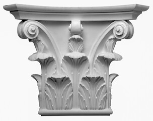 Columns, decoration item made of white plaster