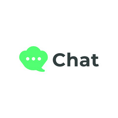 Funny green chat logo with bubble