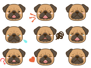 パグ（アプリコット）の表情顔アイコン