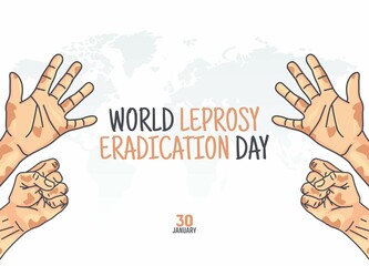 vector graphic of world leprosy eradication day good for world leprosy eradication day celebration. flat design. flyer design. flat illustration.