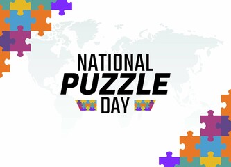 vector graphic of national puzzle day good for national puzzle day celebration. flat design. flyer design.flat illustration.