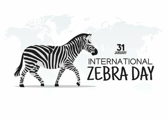 vector graphic of international zebra day good for international zebra day celebration. flat design. flyer design.flat illustration. - obrazy, fototapety, plakaty