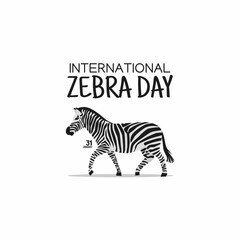 Naklejka na ściany i meble vector graphic of international zebra day good for international zebra day celebration. flat design. flyer design.flat illustration.