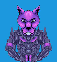Character animal cyber in futuristic style