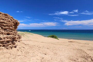 Issos Beach on Greek island Corfu