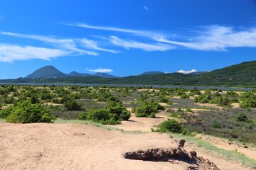 Greek Island - Corfu (Kerkyra). Summer vibes in Greece. Issos lake Korission.