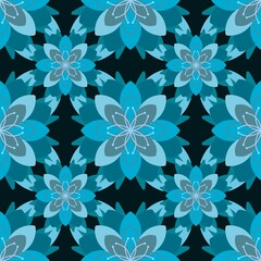 Geometric floral seamless pattern with flower for wallpaper and fabrics and textiles