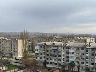 Fototapeta premium Smog over the city in morning