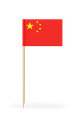 Fototapeta na wymiar Small Flag of China on a Toothpick