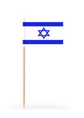Small Flag of Israel on a Toothpick