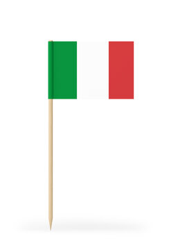 Small Flag Of Italy On A Toothpick