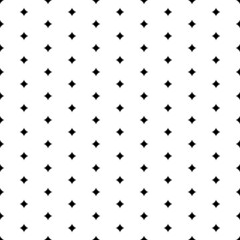 Square seamless background pattern from geometric shapes. The pattern is evenly filled with black star symbols. Vector illustration on white background