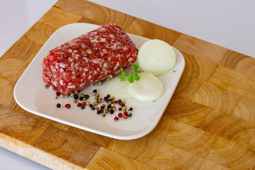 Fresh minced pork meat from the butchery