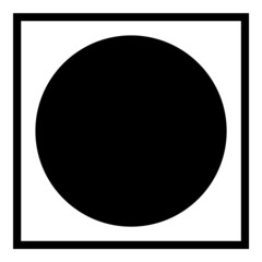 Square Flat Icon Isolated On White Background