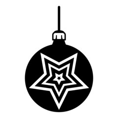 Christmas Tree Decoration Flat Icon Isolated On White Background