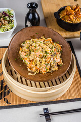 Asian Food Pad Thai Wok Flavor Pasta Rice Chicken Shrimp Perfect Plate Salad