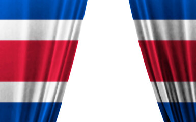 Flag of Costa Rica against white background. 3D illustration