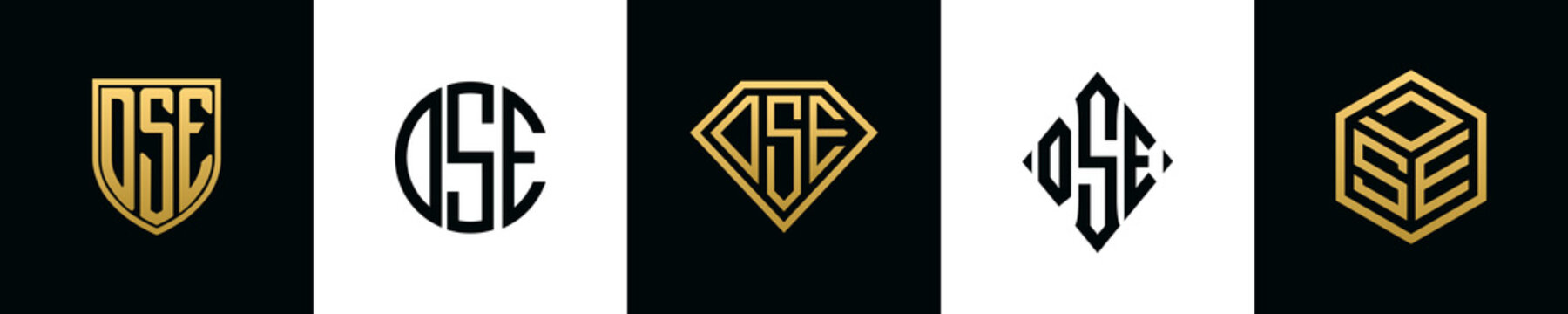 Initial letters DSE logo designs Bundle