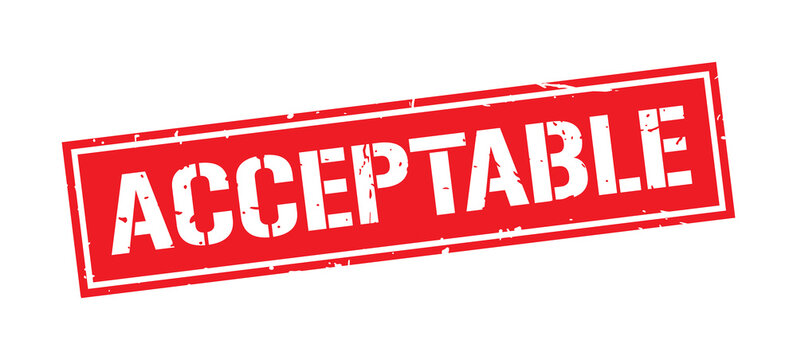 Grunge red acceptable word square stamp sign isolated on white background