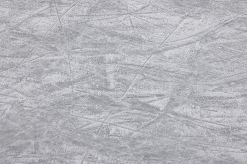 Frozen ice skating surface as background. Winter season