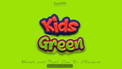 kids green text effect