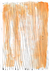 Orange Color abstract background with hand-drawn lines