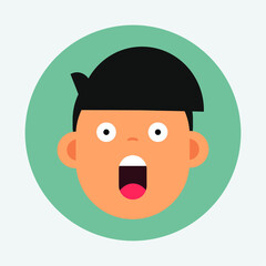 flat design illustration. illustration of human avatar characters with various expressions and professions