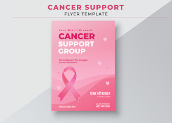Cancer Support Group Flyers Template, Breast Cancer Awareness Month, Breast Cancer Support Group flyer