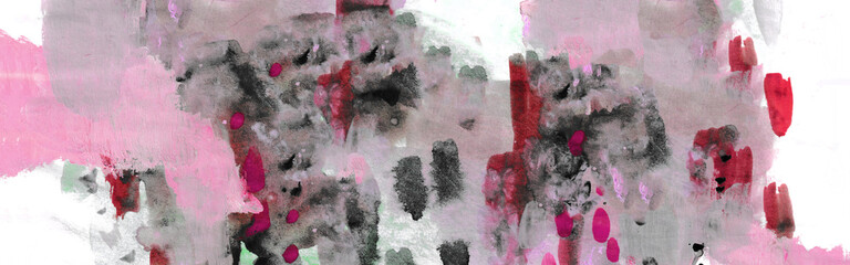 Watercolor Paint Texture Background Banner with different shades of Red and Pink Color