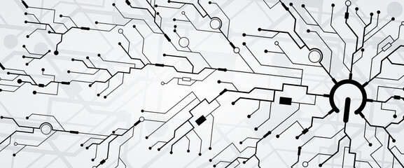 Quantum processing. Deep learning artificial intelligence. Future new technology  for business or science presentation