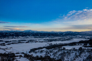 Beautiful snowy landscape of Tokamachi, Niigata by aerial photography_04