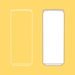 Drink can mockup. Hand drawn vector illustration with Aluminum can. Used for poster, banner, t-shirt print, bag print, badges and logo design.