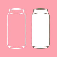 Drink can mockup. Hand drawn vector illustration with Aluminum can. Used for poster, banner, t-shirt print, bag print, badges and logo design.