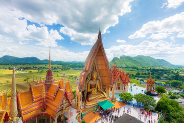 Tiger Cave Temple (Wat Tham Sua) in Kanchanaburi, Thailand is a beautiful day, so it is very...