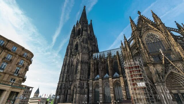 Iconic Cologne Cathedral Hyperlapse during day