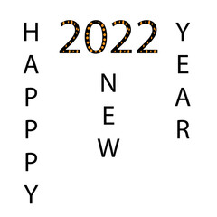 Happy new year 2022, YEAR OF THE TIGER stock icon illustration