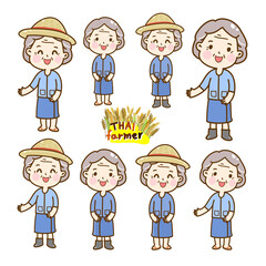 Thai farmer character.