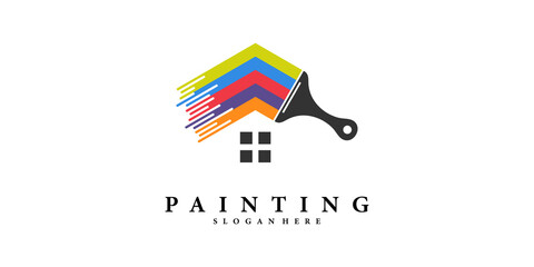painting logo design with unique and creative concept