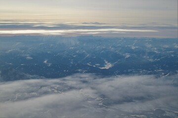 aerial view of german landscape with mountains in the background 