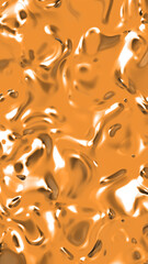 abstract texture of glass surface of yellow color. Glossy surface of water. Texture of liquid molten gold. Vertical image. 3D image. 3D rendering.