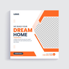 Construction handyman home repair social media post banner Template