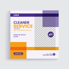 Home cleaning service social media post template