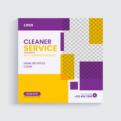 Home cleaning service social media post template