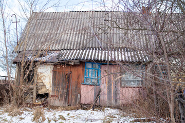 earthen abandoned haunted old house, Ukraine