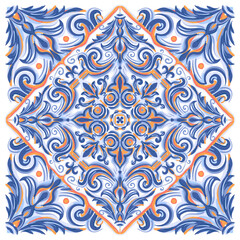 Azulejos Portuguese watercolor