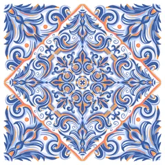 Tapeten Azulejos Portuguese watercolor © yuliana_s