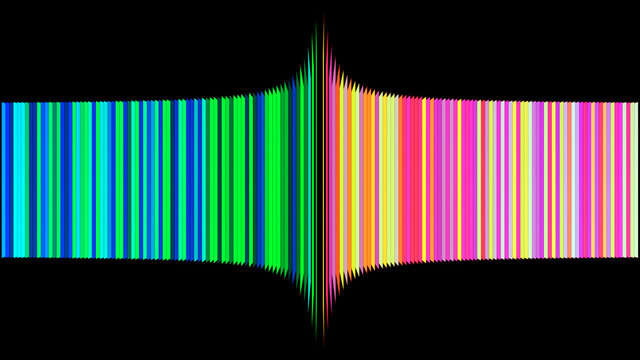 QR / Bar - Code in verschiedenen Farben. Hintergrund schwarz. 3D Rendering